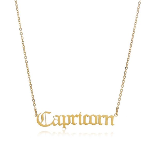 14K Gold Plated Capricorn Necklace - Waterproof. Personalize Your Style - Picture 1 of 3